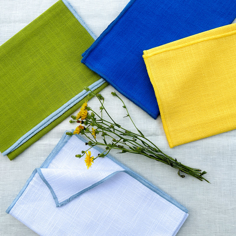 Chartreuse Yellow Linen Cloth Napkins, Wedding Napkin, Wedding