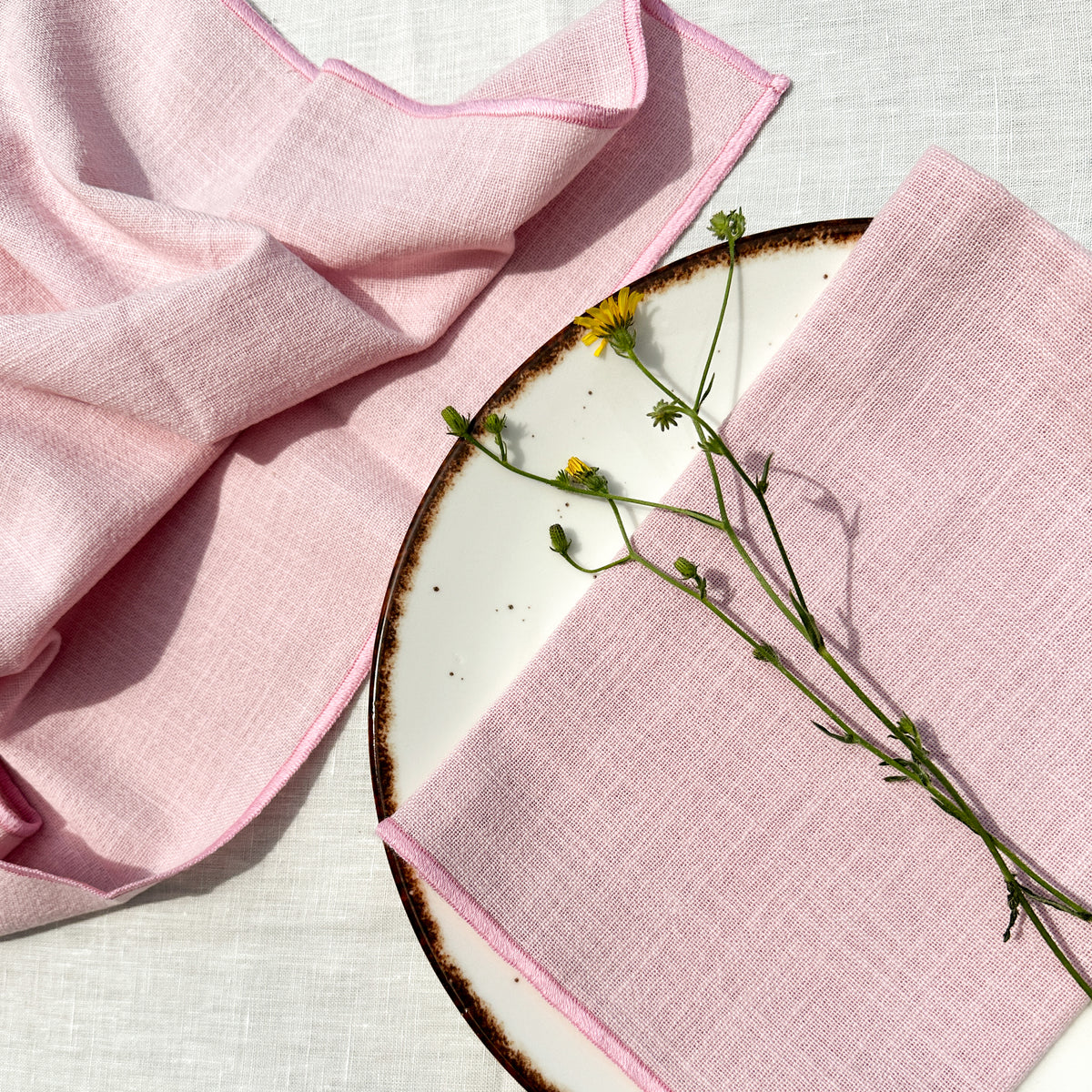 Soft Pink Napkin Set, Cotton