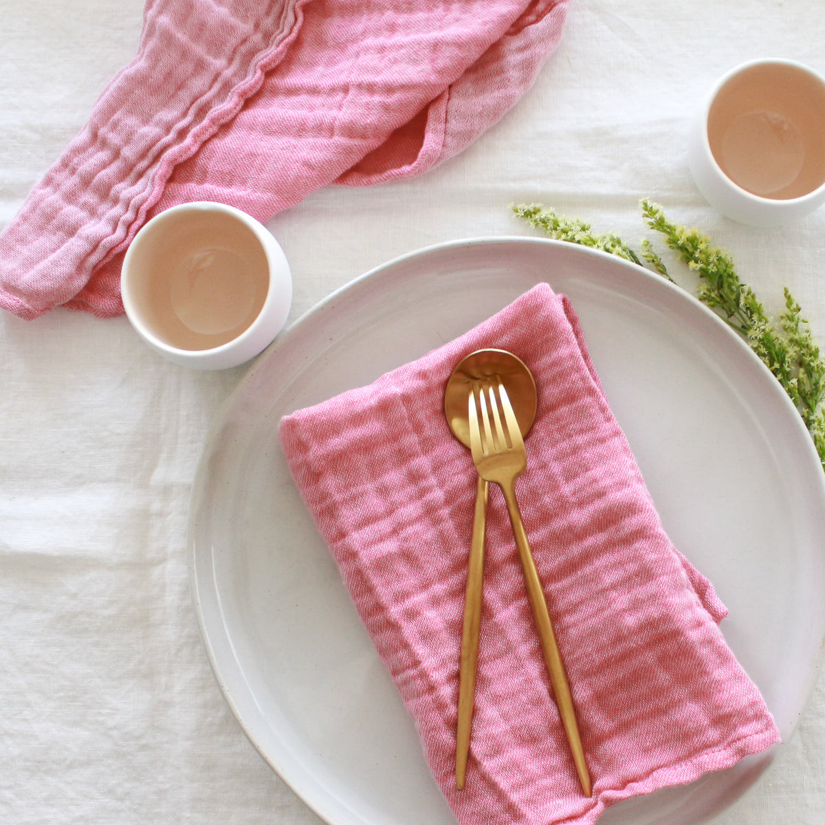 Dinner Napkin Set, Prewashed Soft Muslin Napkins