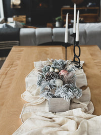 Silver Shimmering Striped Table Runner - Cotton