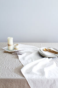 Off White Table Runner, Linen