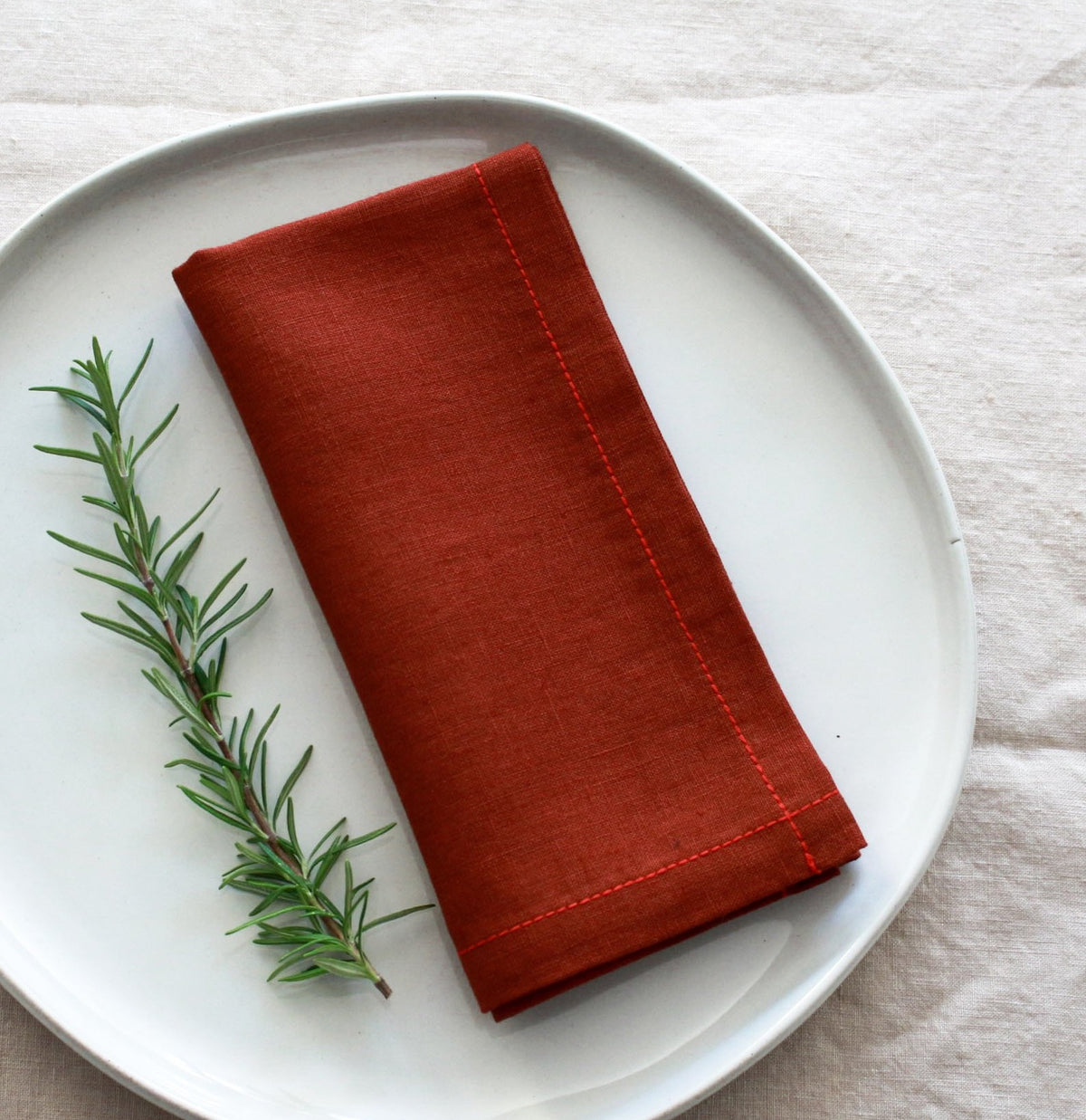 terracotta linen napkin