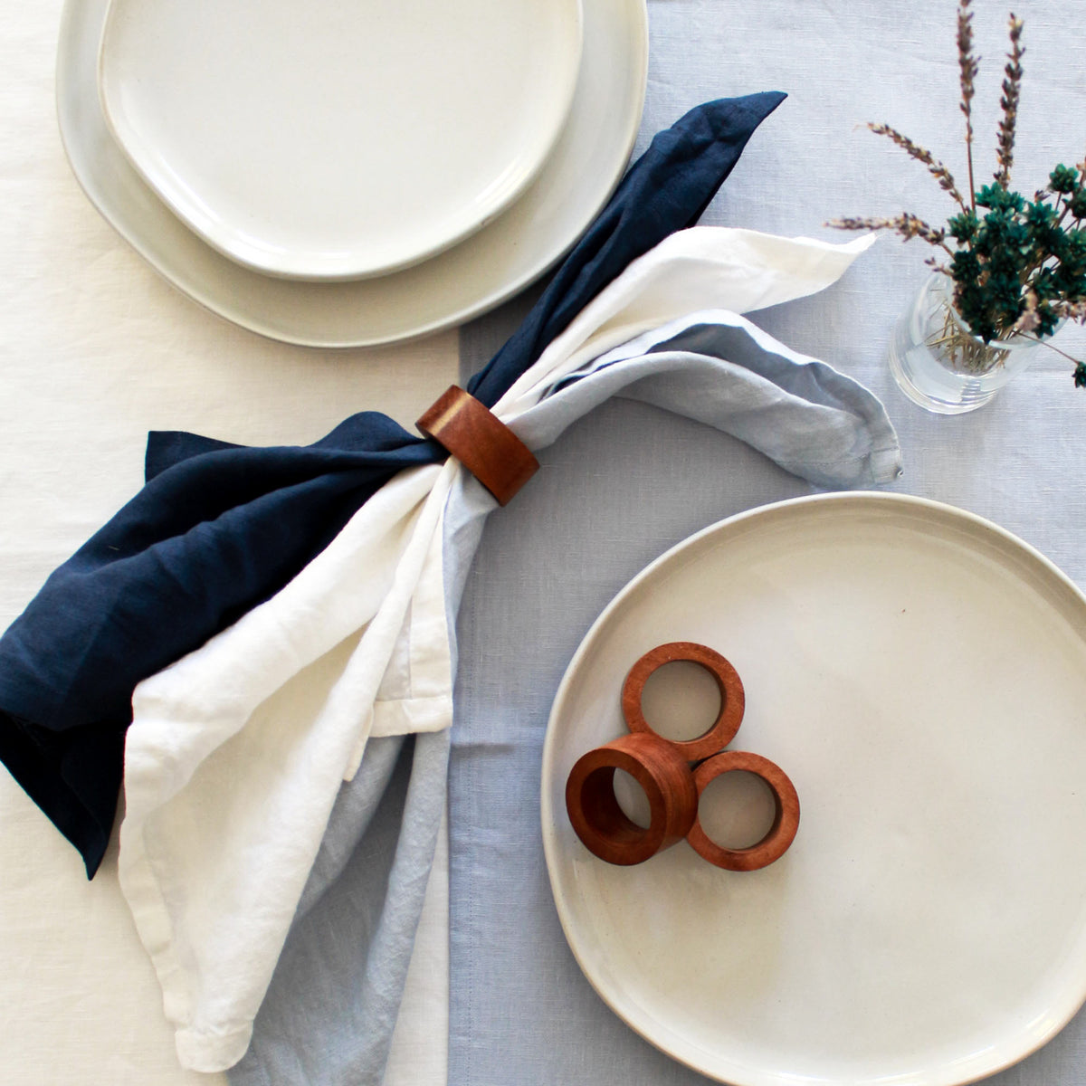 Sky Blue Table Runner, Linen