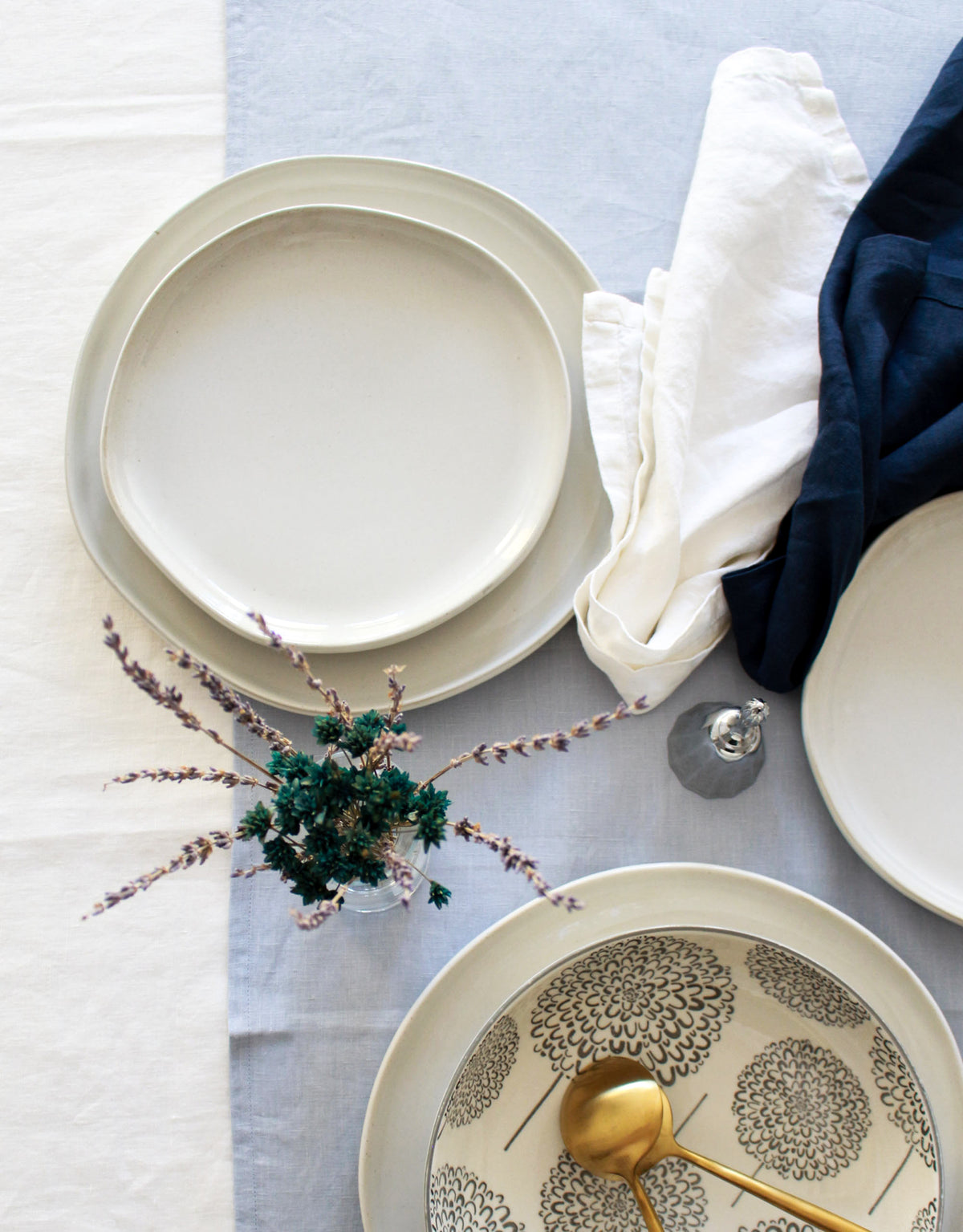 Sky Blue Table Runner, Linen