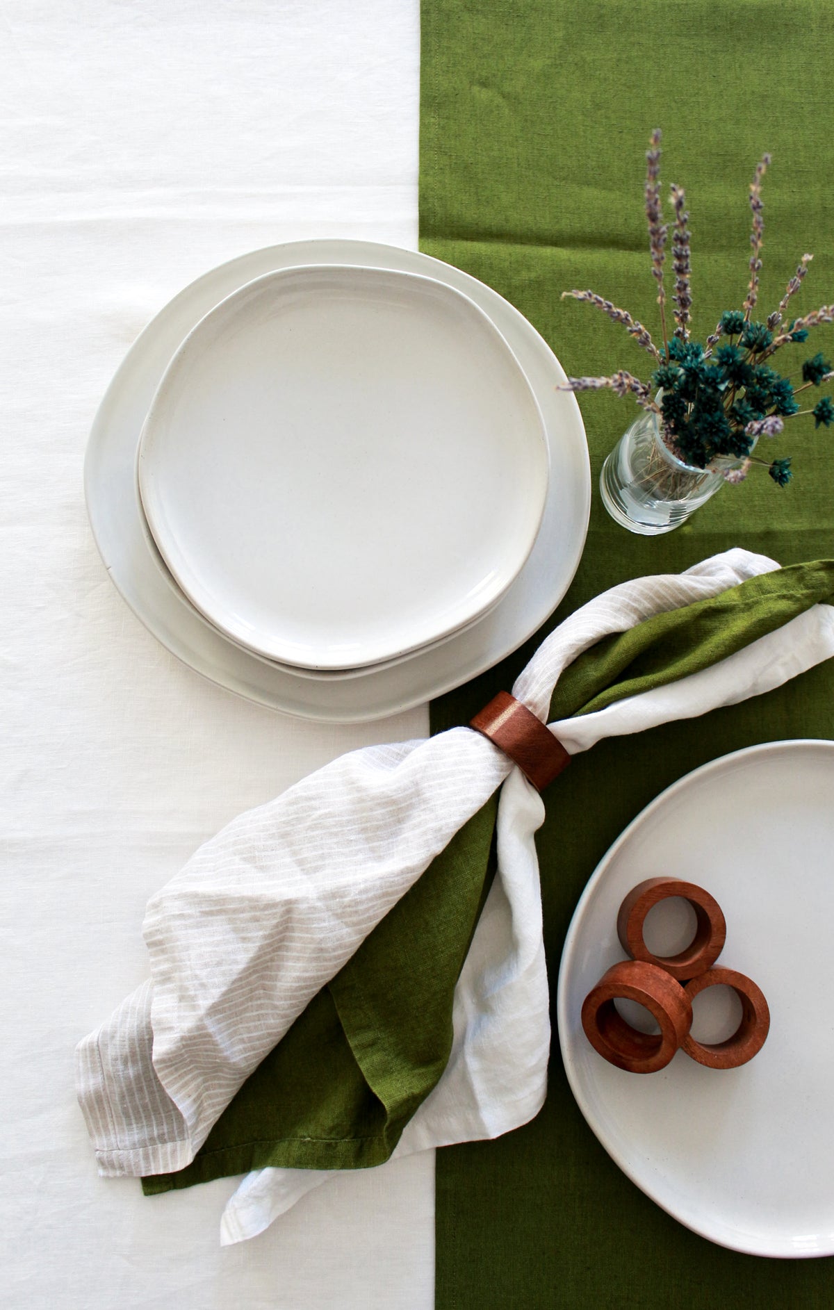 Forest Green Table Runner, Linen