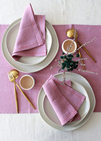 Woodrose Table Runner, Linen