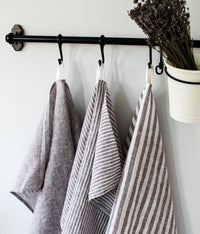 Natural Striped Kitchen Towels, Set of 3 or Single