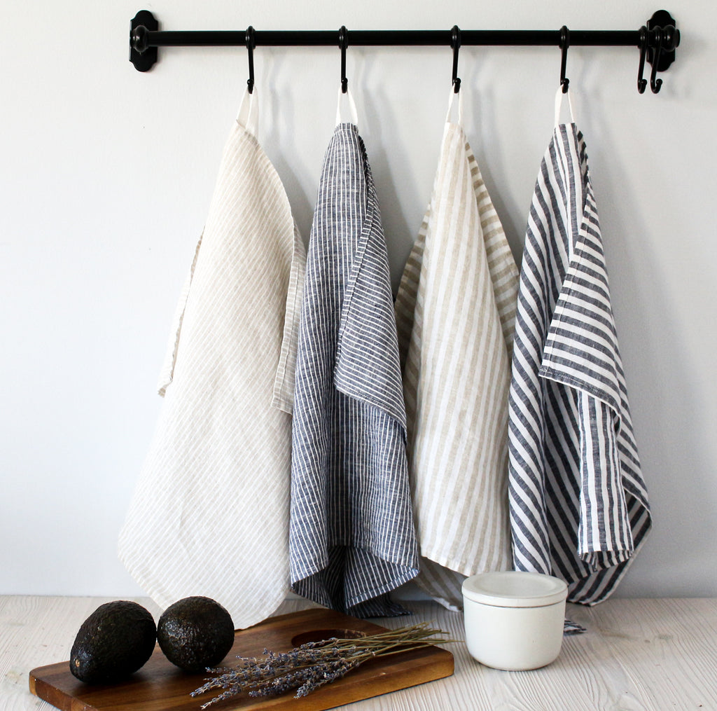 100% Linen Towels/tea Towels/dish Towels/ Pure Linen Kitchen Towels/ Hand Linen  Towels/ Natural Linen Towel/ Linen Towel Set: 2,4,8 