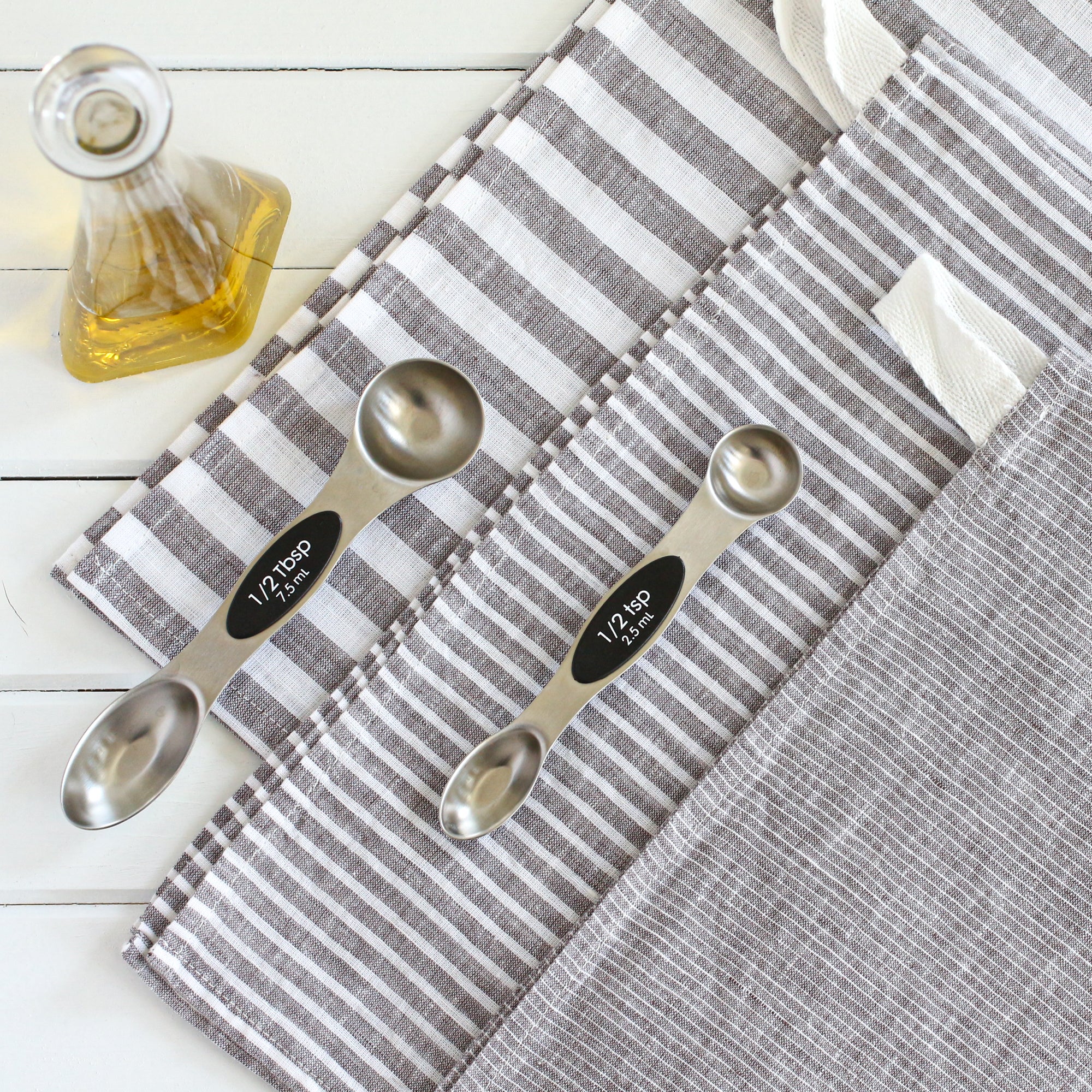 Sets of 2 Ticking Stripe Hanging Kitchen Towels