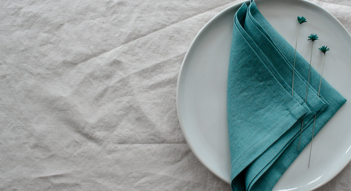 Teal Linen Napkins