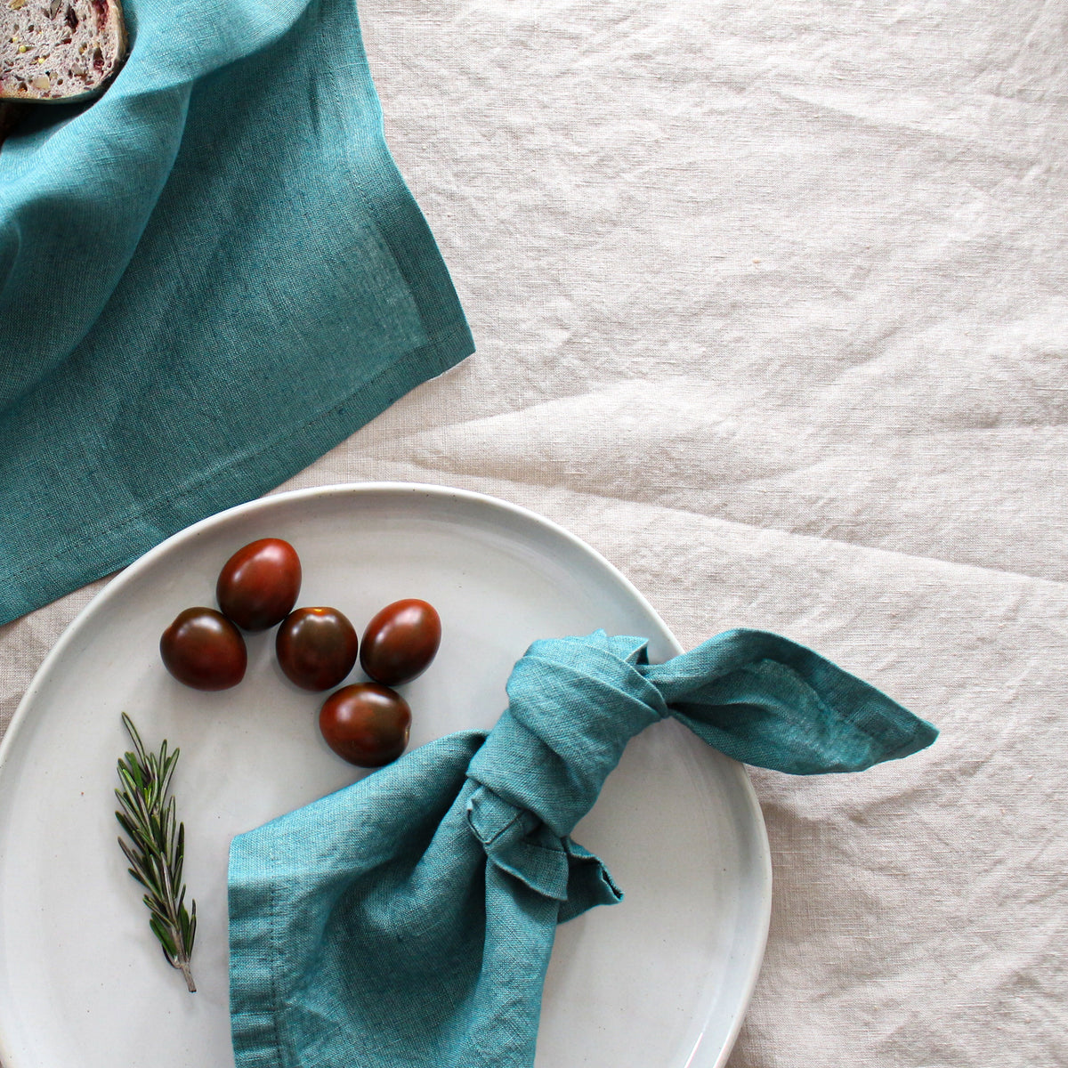 Teal Linen Napkins